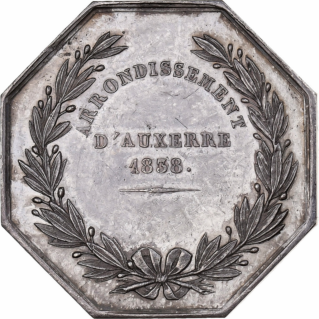 Francia, ficha, Notaires de l'Arrondissement d'Auxerre, 1838, Argento, Caqué