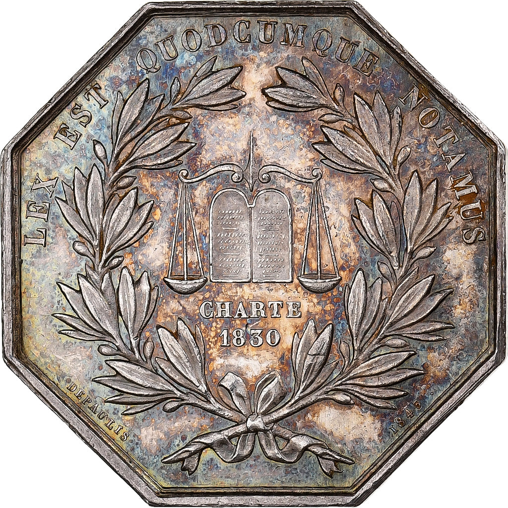 France, Jeton, Notaires de l'Arrondissement de Caen, 1842, Argent, SUP