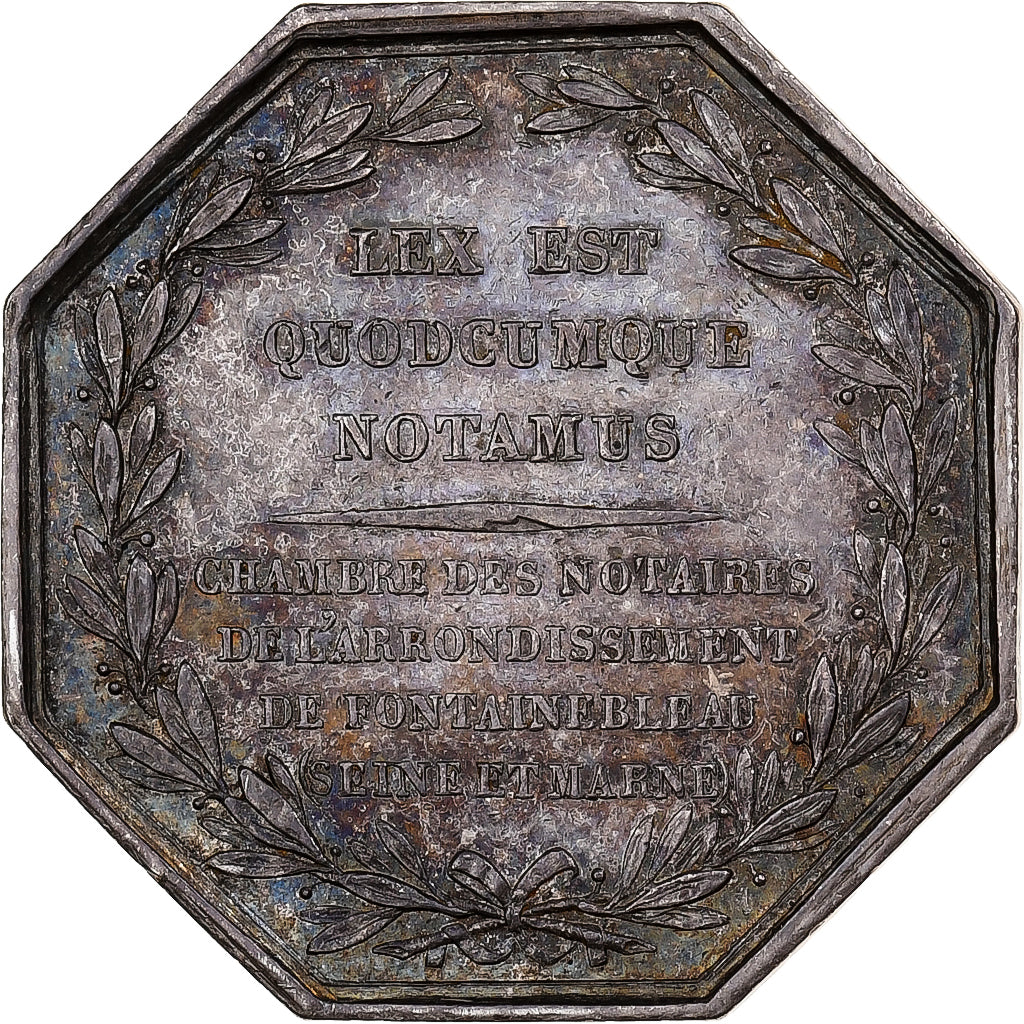 France, Jeton, Notaires de l'Arrondissement de Fontainebleau, Argent, SUP