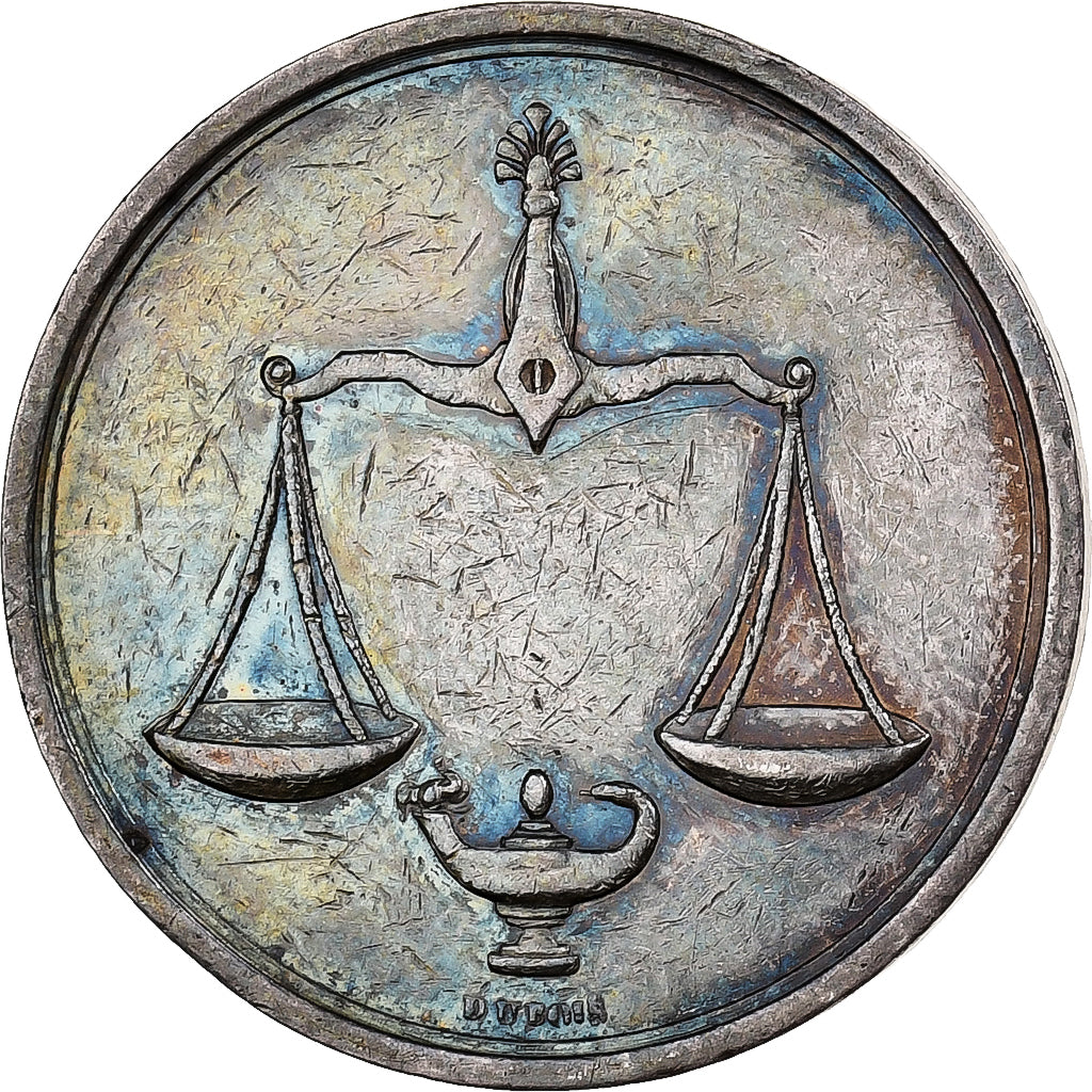 Francia, zeton, Notaires de l'Arrondissement de Tours, 1835, Plata, Dubois