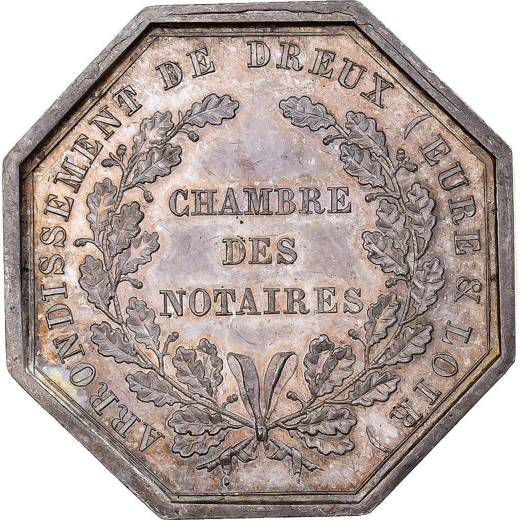 France, Jeton, Notaires de l'Arrondissement de Dreux, Eure et Loir, 1834
