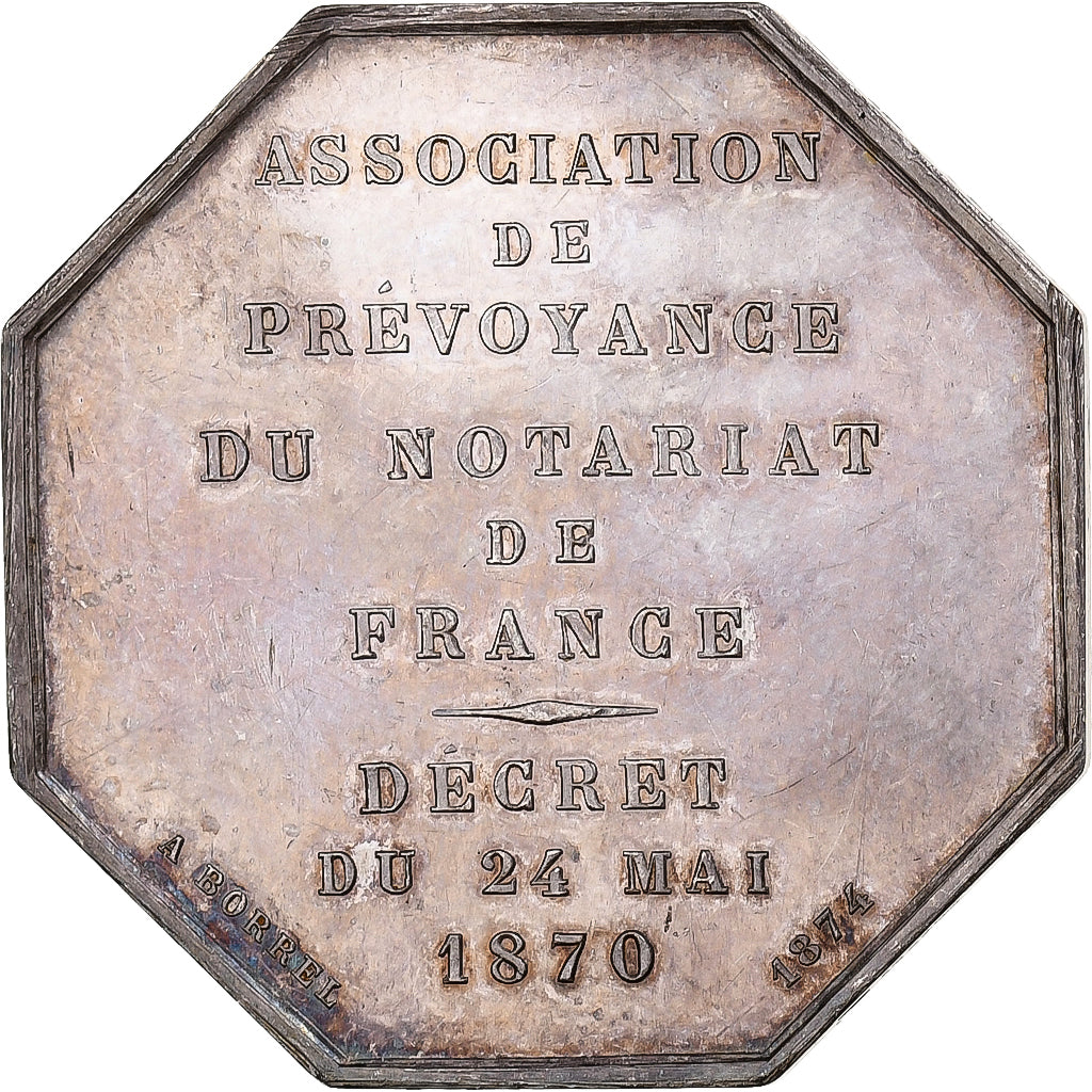 France, Token, Association de Prévoyance du Notariat de France, 1874, Silver
