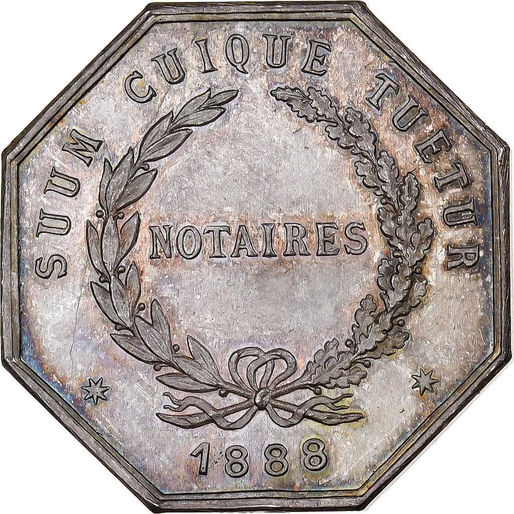 France, Jeton, Notaires de l'Arrondissement de Sainte-Menehould, Marne, 1888