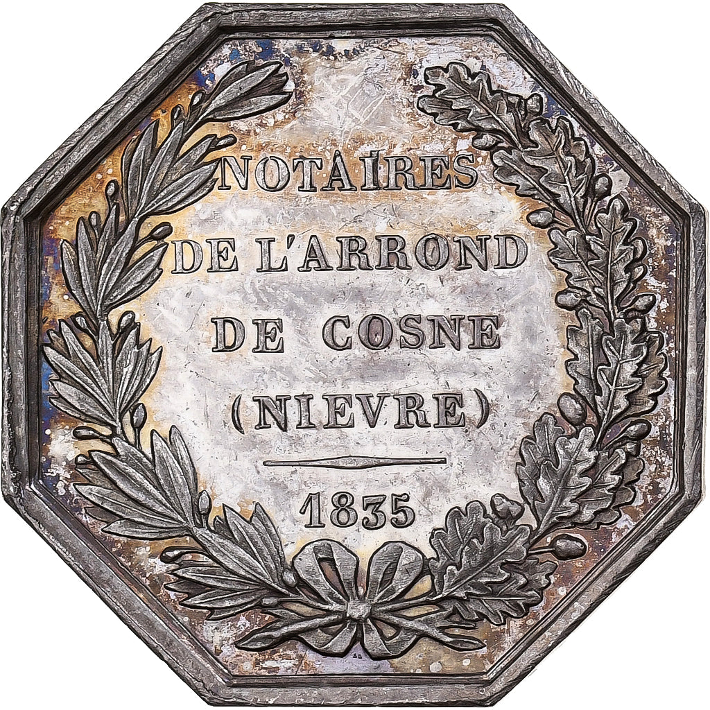 Francia, ficha, Notaires de l'Arrondissement de Cosne, Nièvre, 1835, Argento