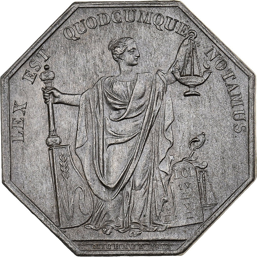 Francia, ficha, Compagnie des Notaires de Marseille, 1890, Argento, Michaut