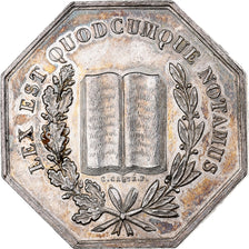 Frankreich, betaalpenning, Notaires de l'Arrondissement de Dieppe, 1852, Silber