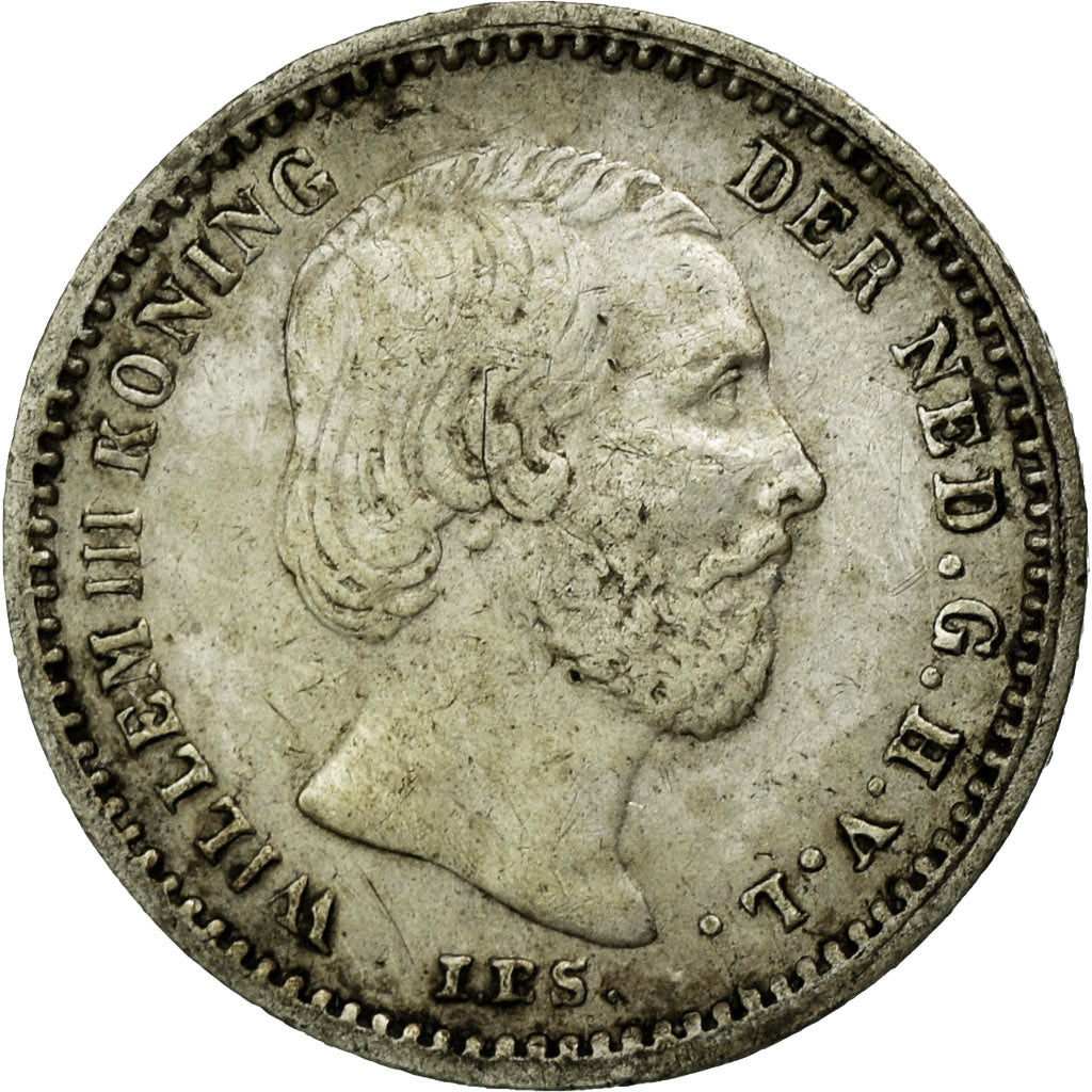 Moneta, Holandia, William III, 5 Cents, 1863, EF(40-45), Srebro, KM:91