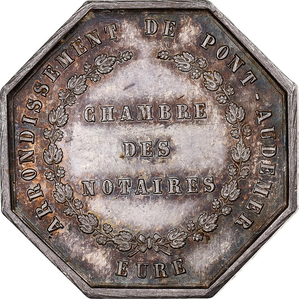 Francia, Token, Notaires de l'Arrondissement de Pont-Audemer, Eure, EBC, Plata