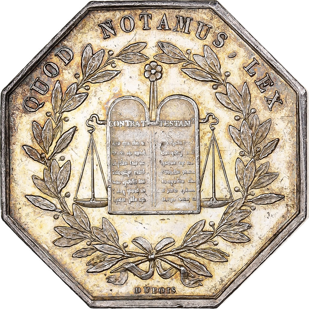 Francia, zeton, Notaires de l'Arrondissement de Châlon-sur-Marne, 1833, Plata