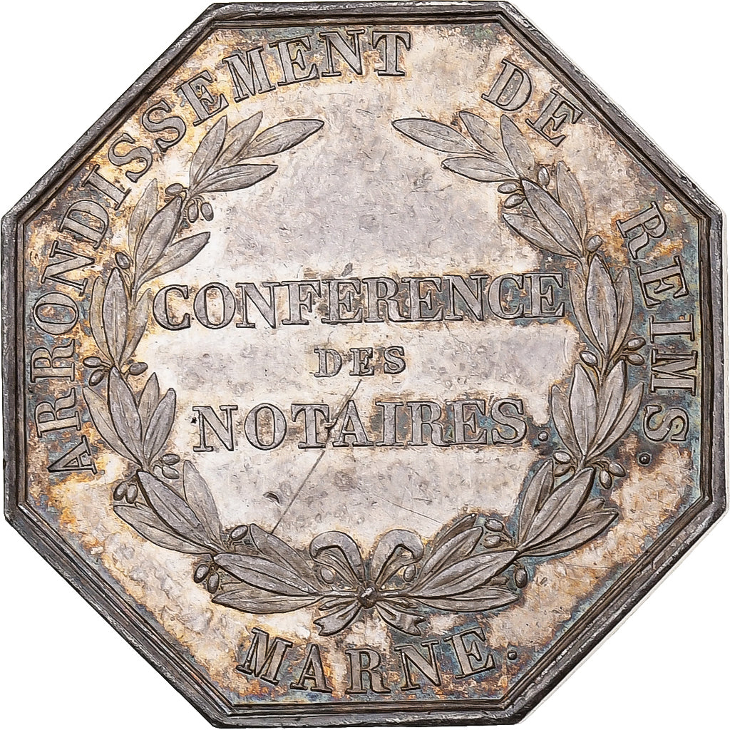 Francia, ficha, Conférence des Notaires, Reims, 1847, Argento, Vivier, SPL-