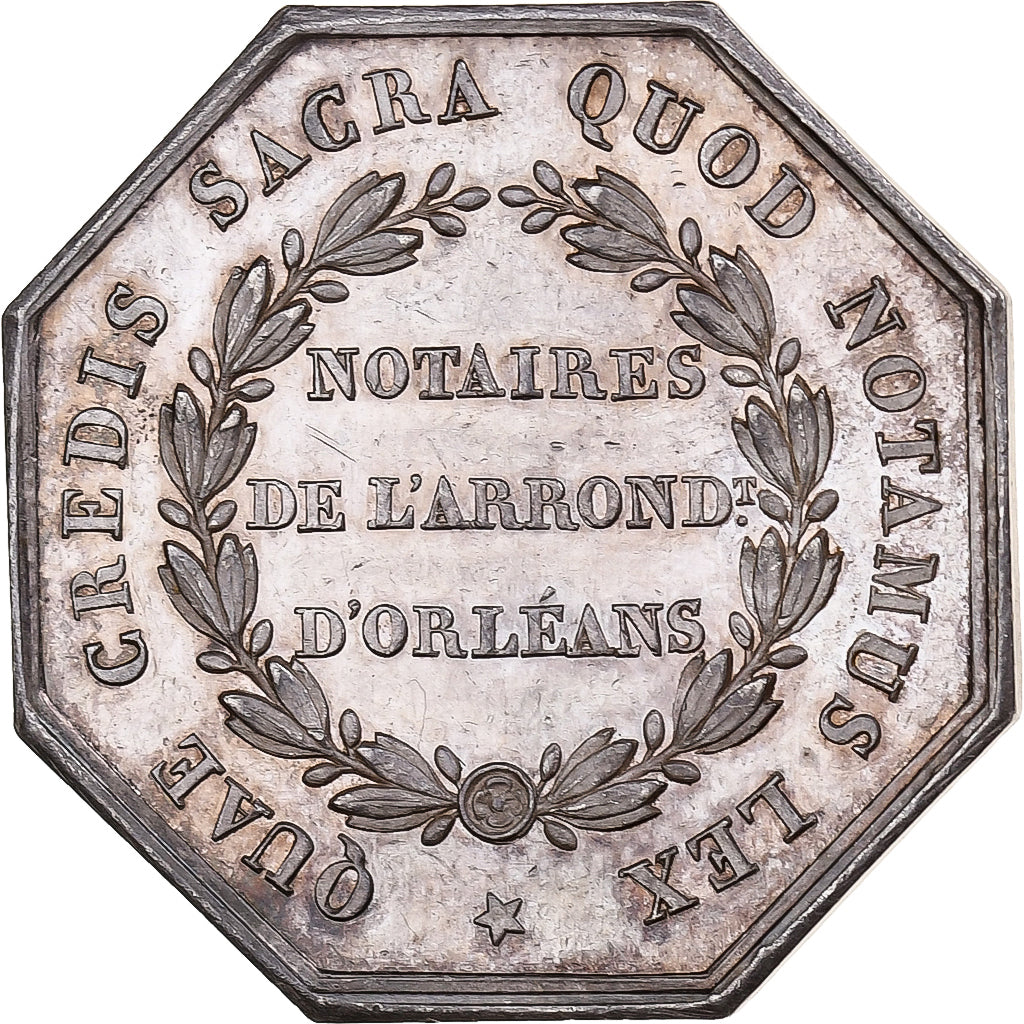 Francia, zeton, Notaires de l'Arrondissement d'Orléans, Plata, Pingret, EBC