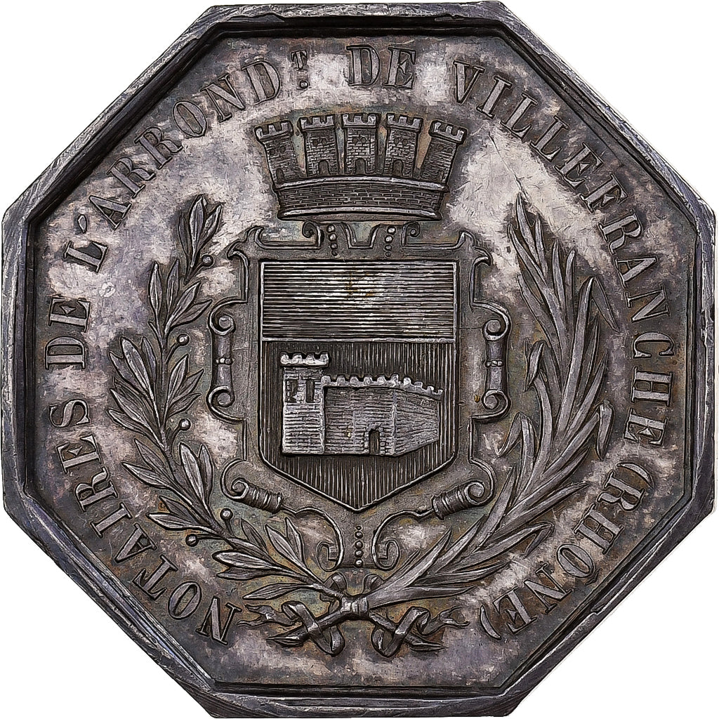 Francia, zeton, Notaires de l'Arrondissement de Villefranche, Rhône, Plata
