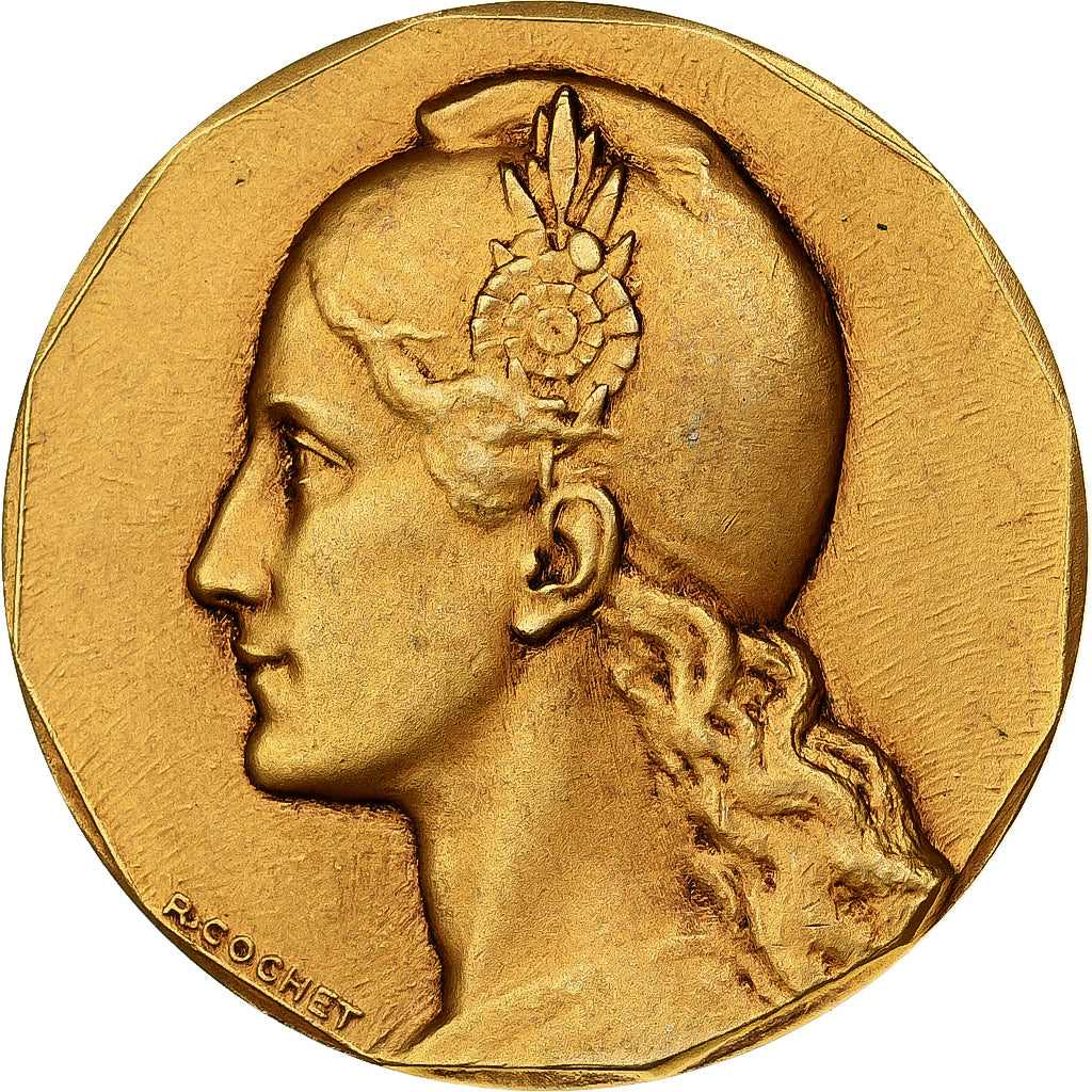 França, Token, Notaires du Département de la marne, Bronze Dourado, Cochet