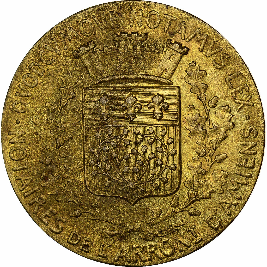 Frankrijk, Token, Notaires de l'Arrondissement d'Amiens, Bronzen, Dupuis.D, ZF+