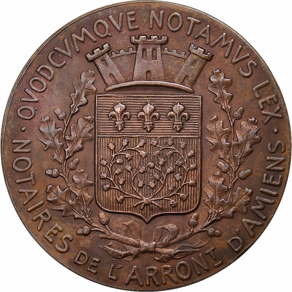 Frankrijk, Token, Notaires de l'Arrondissement d'Amiens, Bronzen, Dupuis.D, PR