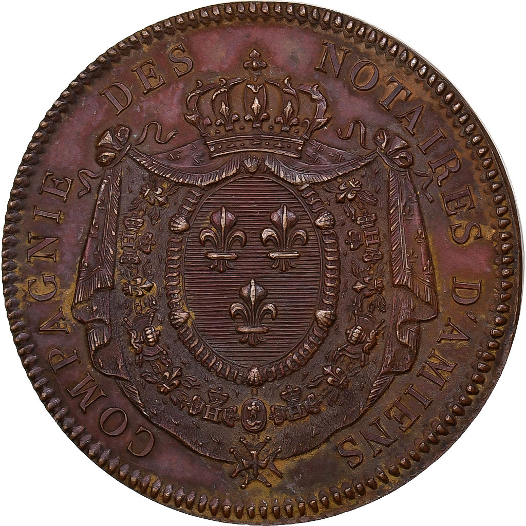 France, Token, Compagnie des Notaires d'Amiens, Copper, AU(50-53), Lerouge:9e