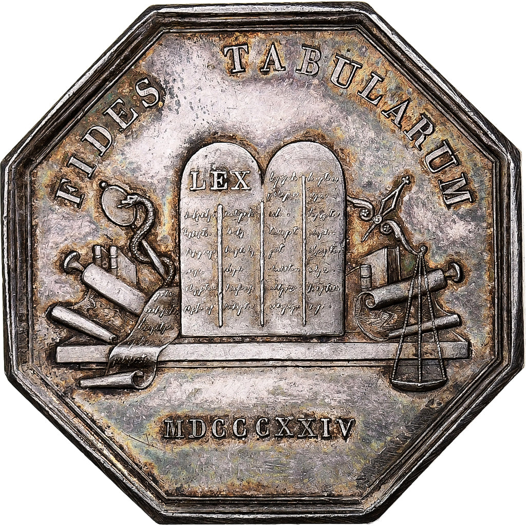 France, Token, Notaires de l'Arrondissement de Clermont, Oise, 1824, Silver
