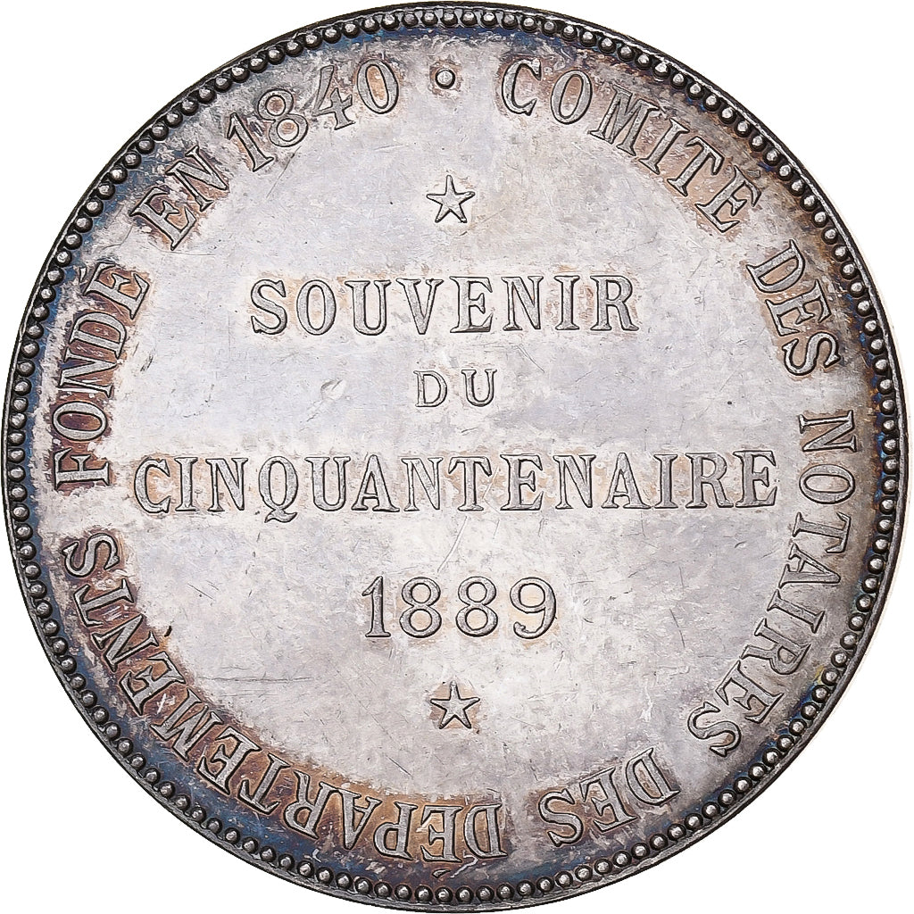 Francia, ficha, Corps Notarial, Souvenir du Cinquantenaire, 1889, Argento, SPL-