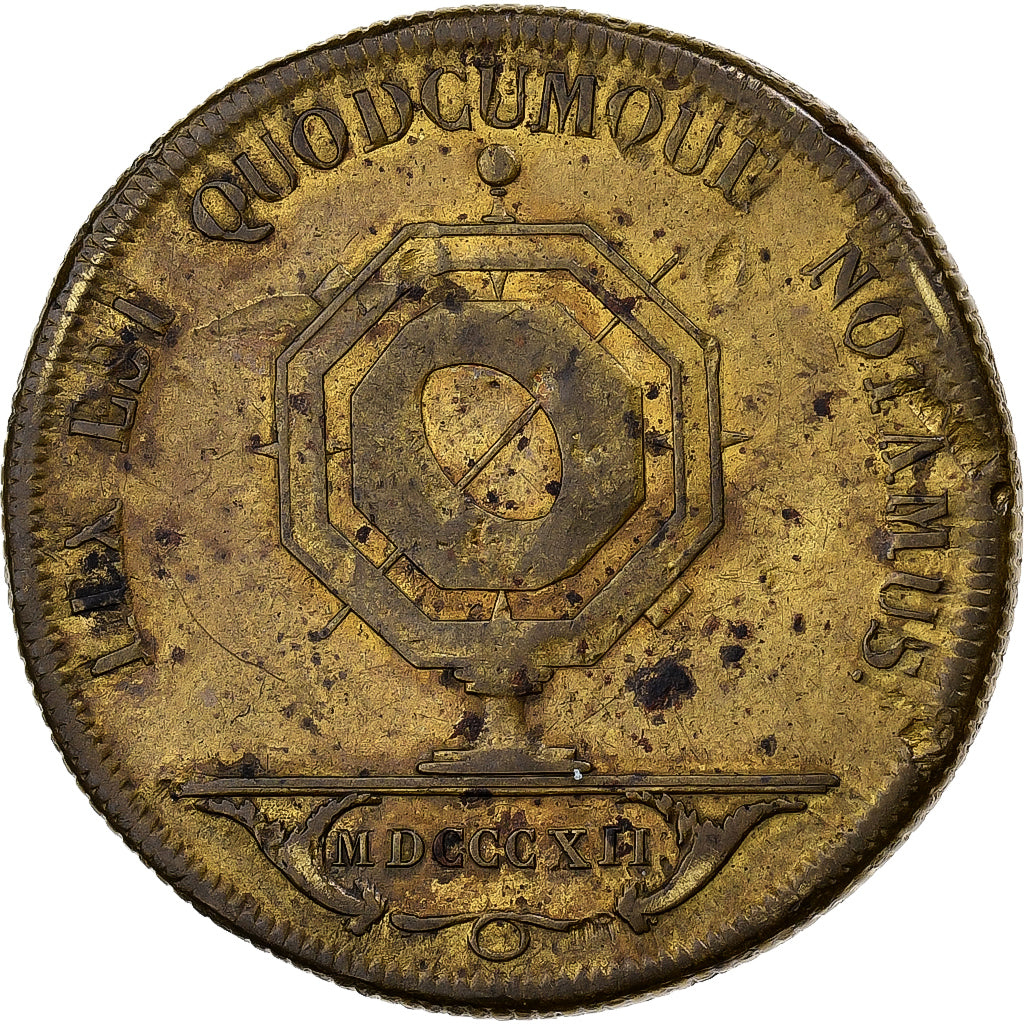 France, Jeton, Notaires de l'Arrondissement de Lyon, 1812, Laiton, TB+