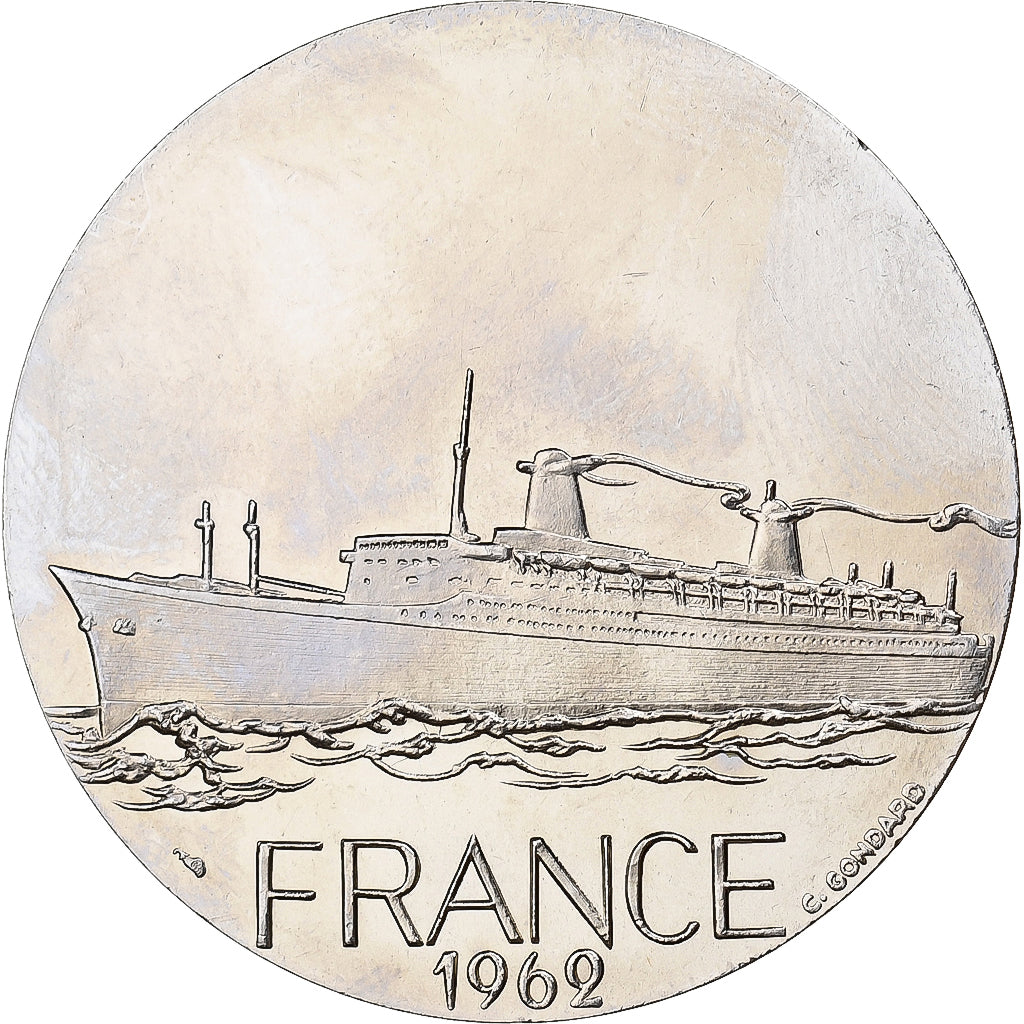 Frankreich, Medaille, Les Grands Transatlantiques, France, 1962, Nickel, C.