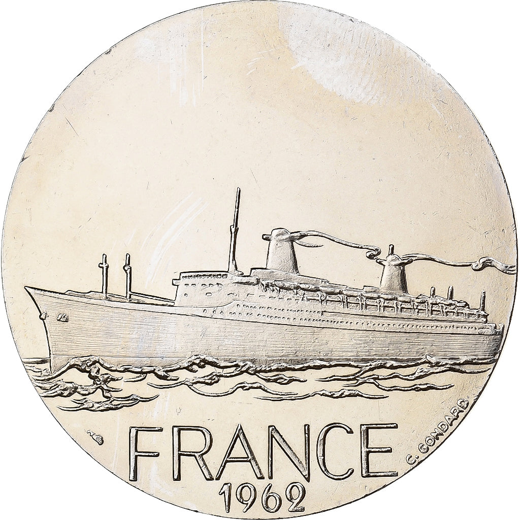 Francia, medaglia, Les Grands Transatlantiques, France, 1962, Nichel, C.