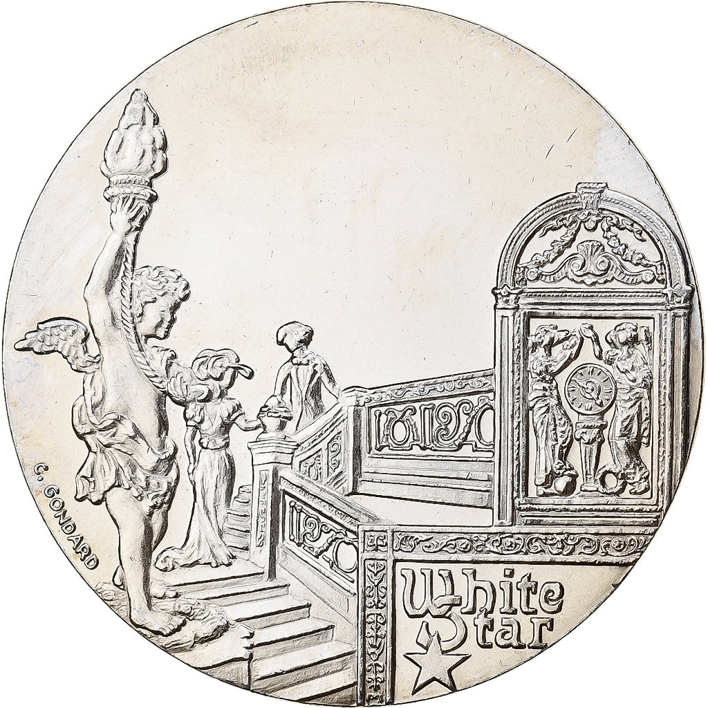 France, Medal, Les Grands Transatlantiques, Titanic, Nickel, C. Gondard, MS(64)