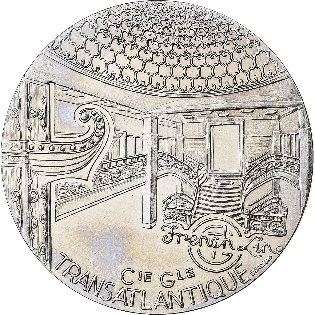 France, Medal, Les Grands Transatlantiques, Paris, Nickel, C. Gondard, MS(64)