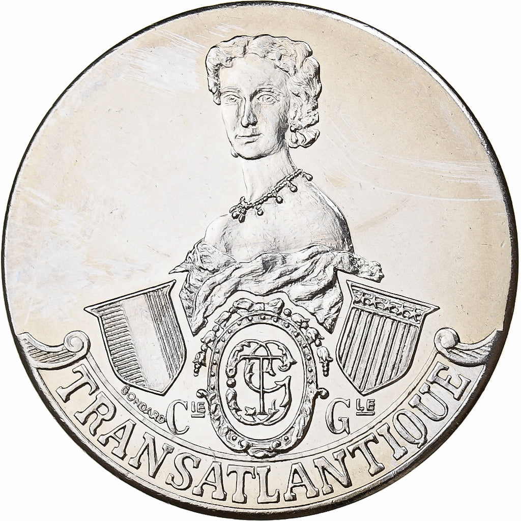 France, Medal, Les Grands Transatlantiques, Impératrice Eugénie, Nickel, C.