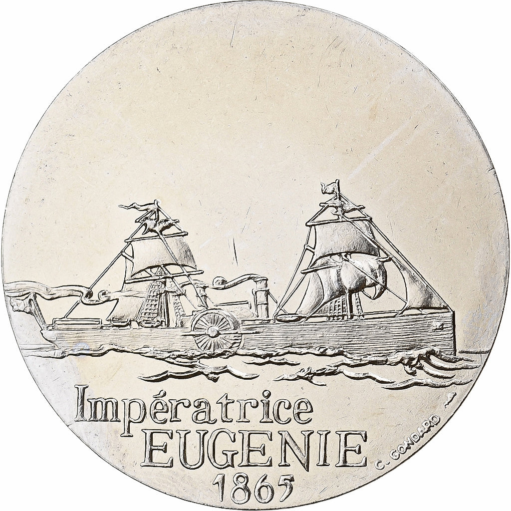 France, Medal, Les Grands Transatlantiques, Impératrice Eugénie, Nickel, C.