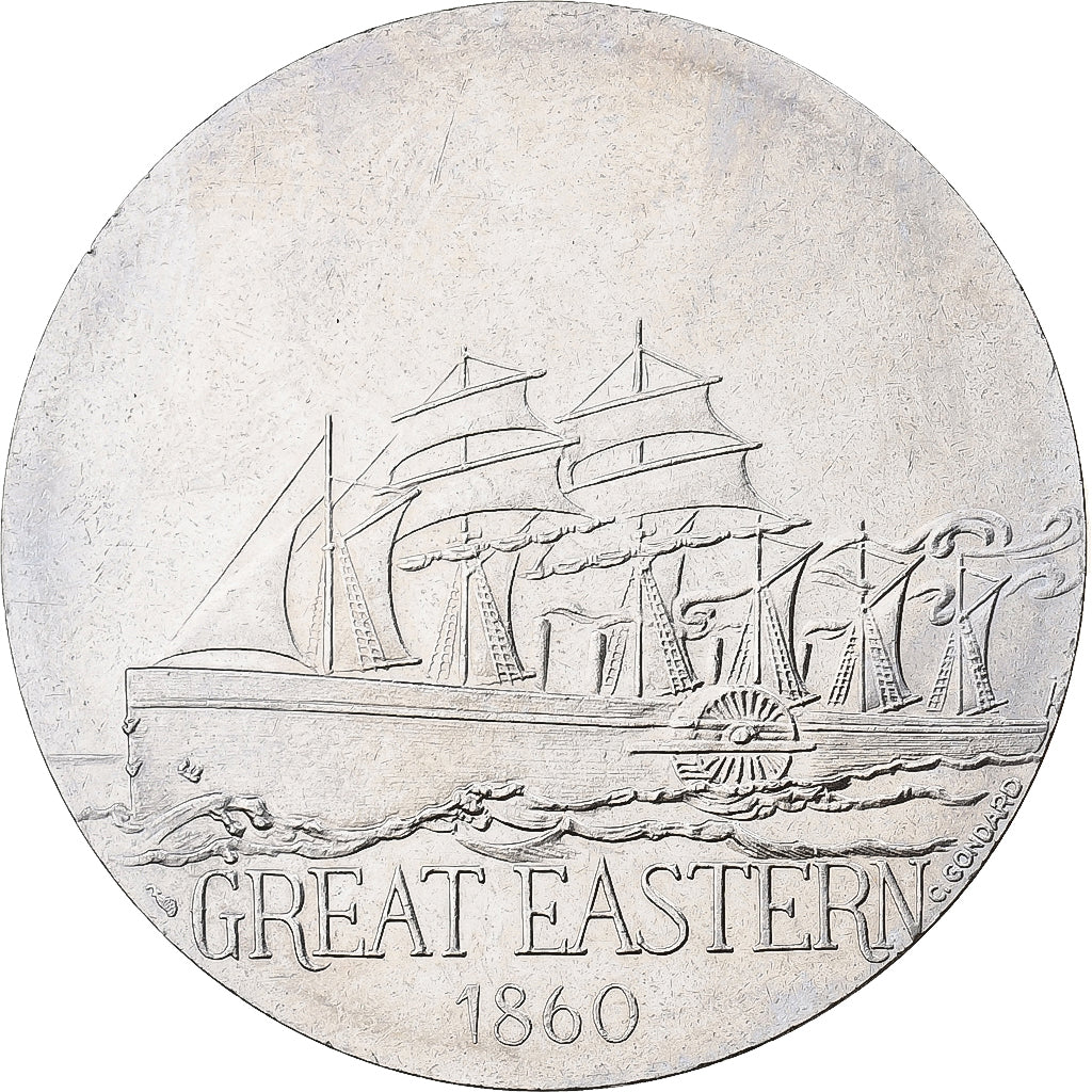 France, Medal, Les Grands Transatlantiques, Great Eastern, Nickel, C. Gondard