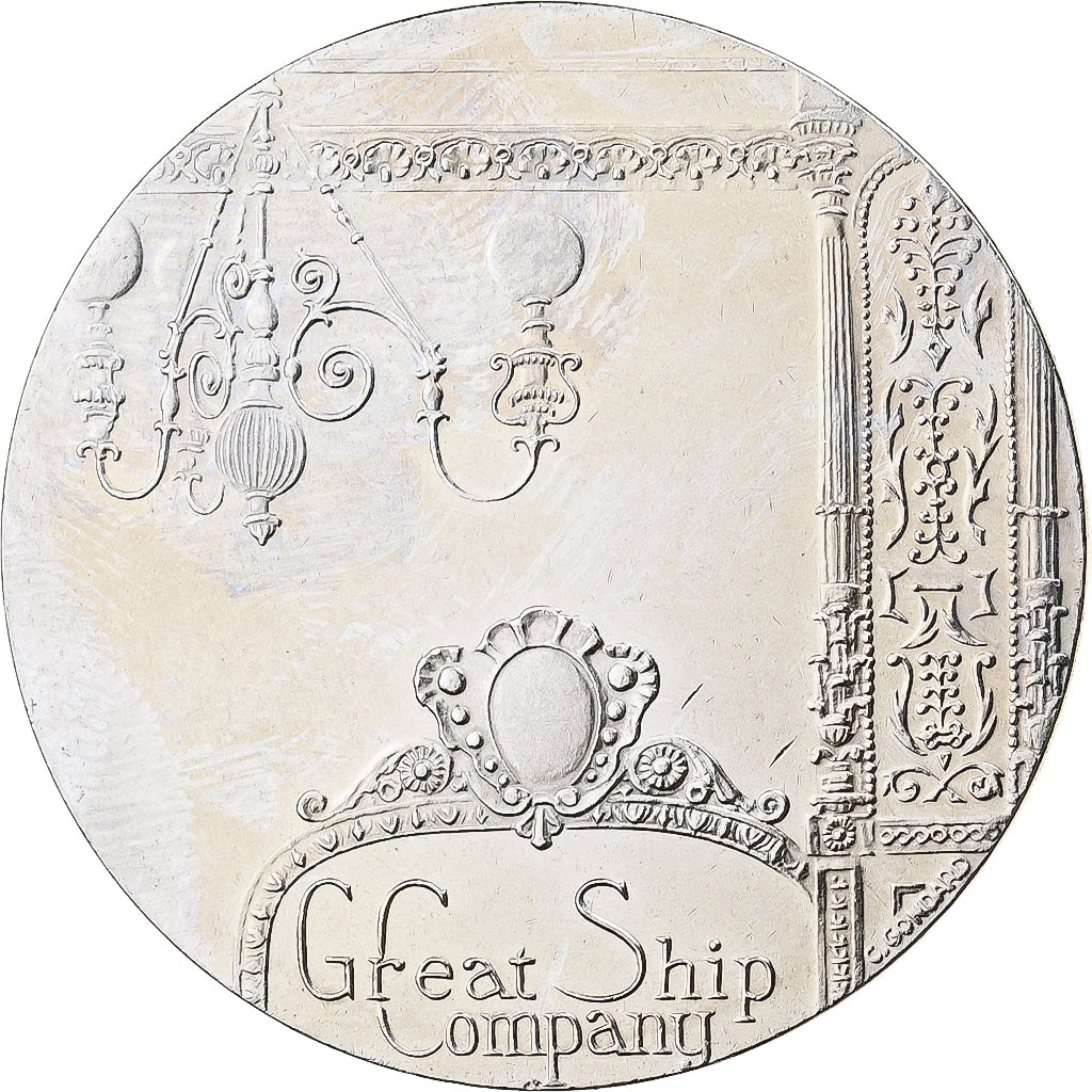France, Medal, Les Grands Transatlantiques, Queen Mary, Nickel, C. Gondard