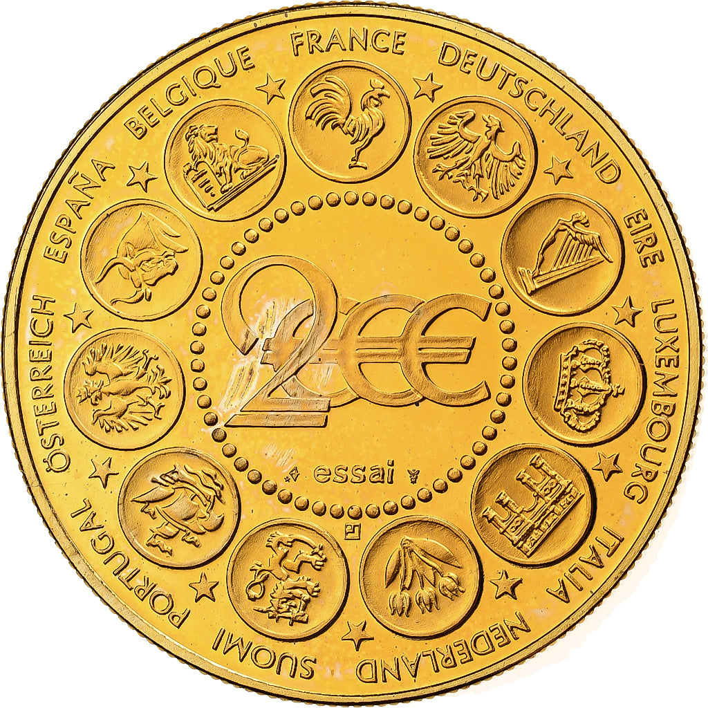 France, Medal, L'Europe, La Semeuse, 2000, Copper-Nickel Gilt, MS(65-70)