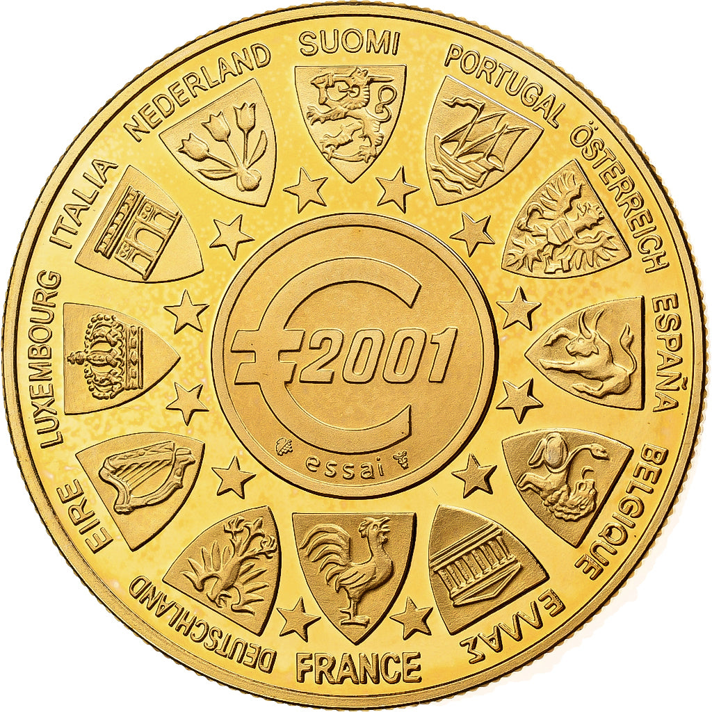 Frankreich, Medaille, L'Europe, La Semeuse, 2001, Copper-Nickel Gilt, STGL