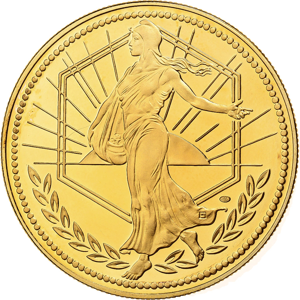 Frankreich, Medaille, L'Europe, La Semeuse, 2001, Copper-Nickel Gilt, STGL
