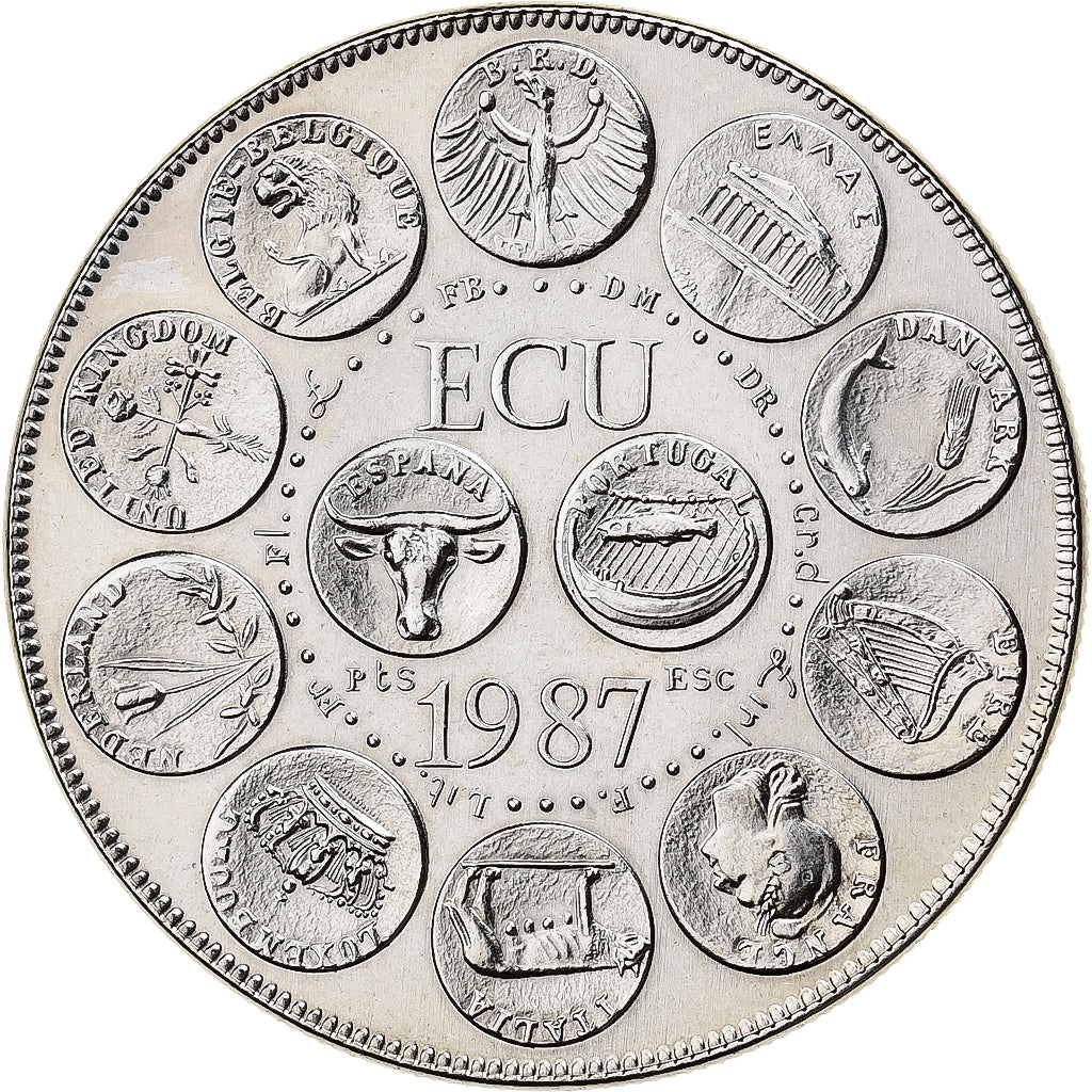 Frankreich, Medaille, Ecu Europa, Marianne, 1987, Kupfer-Nickel, STGL