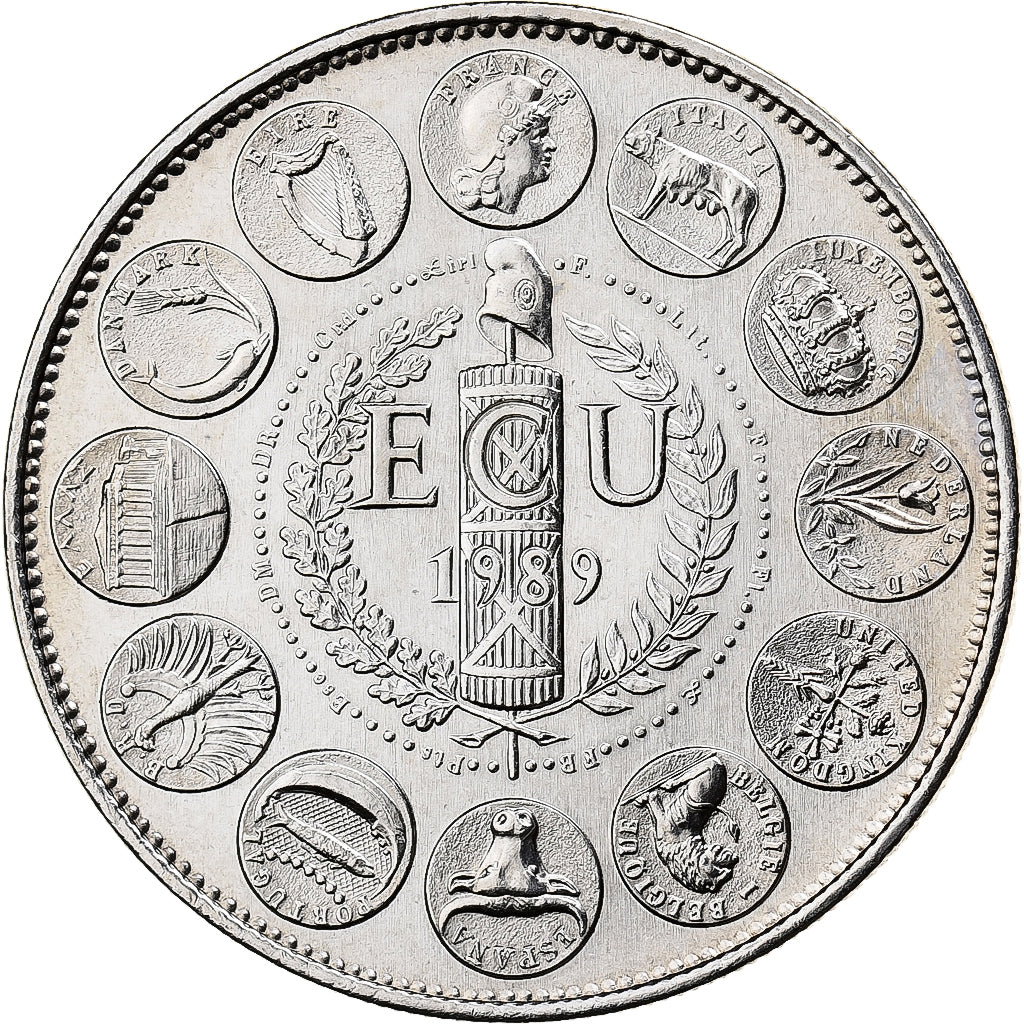 Frankreich, Medaille, Ecu Europa, Marianne, 1989, Kupfer-Nickel, STGL