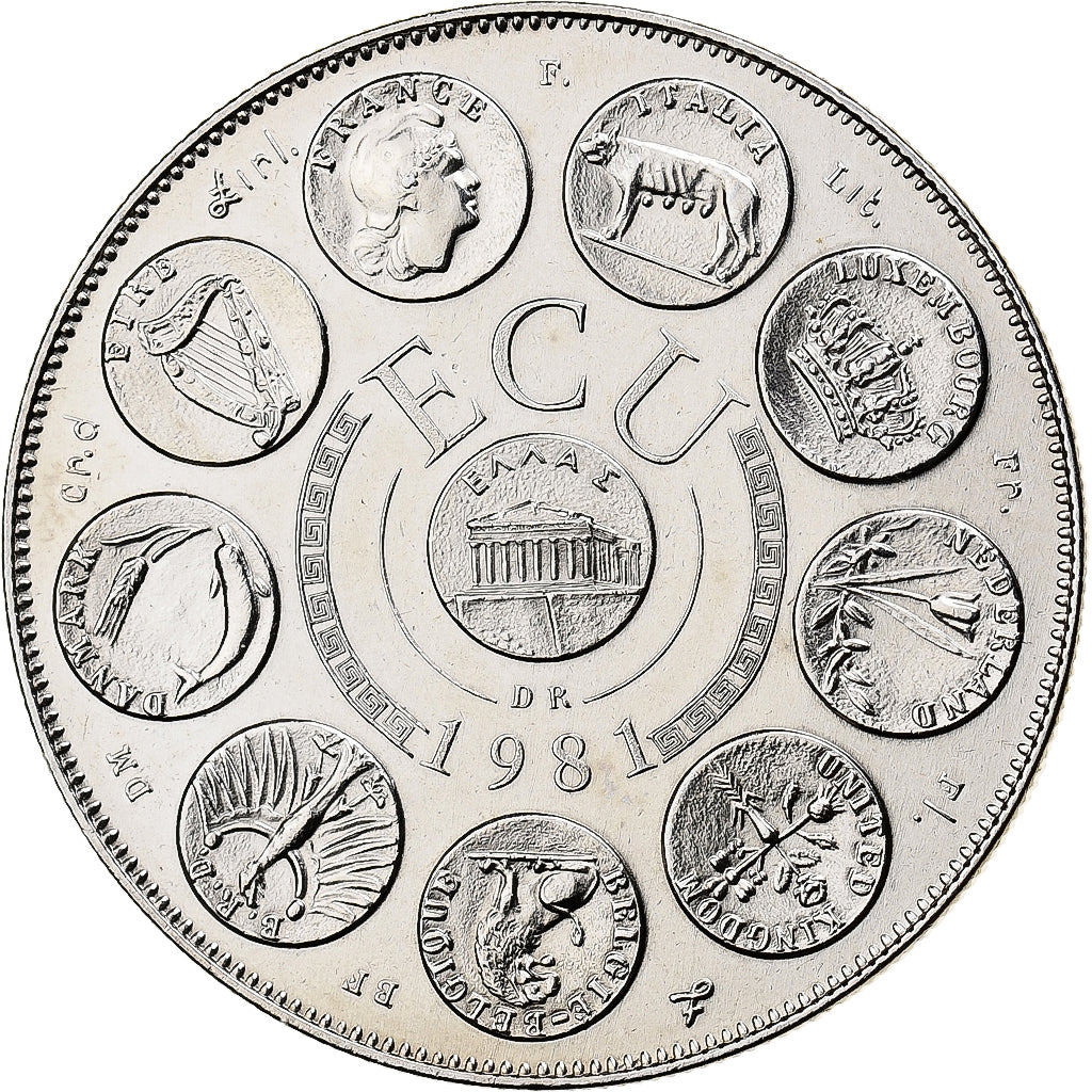 France, Medal, Ecu Europa, Europe Assise, 1981, Copper-nickel, Rodier, MS(65-70)