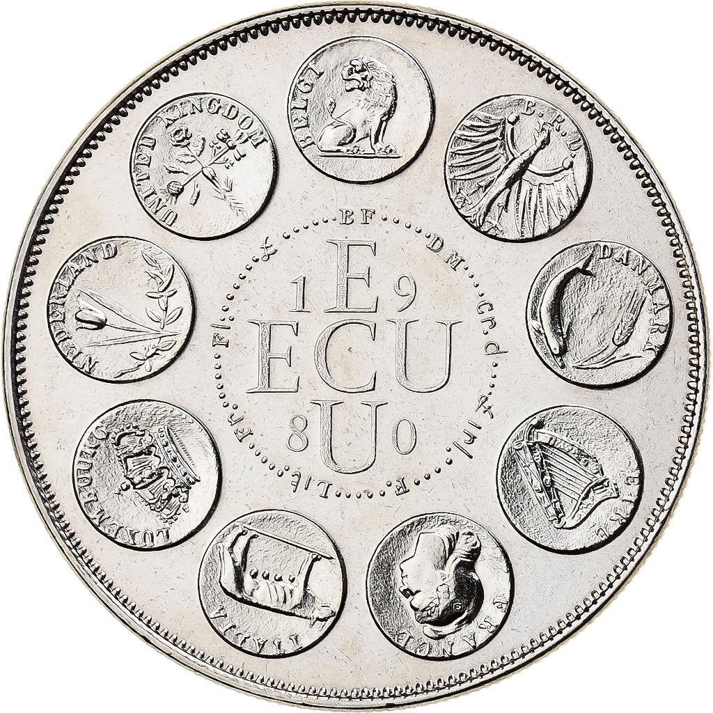 Francia, medaglia, Ecu Europa, Europe Assise, 1980, Rame-nichel, Rodier, FDC