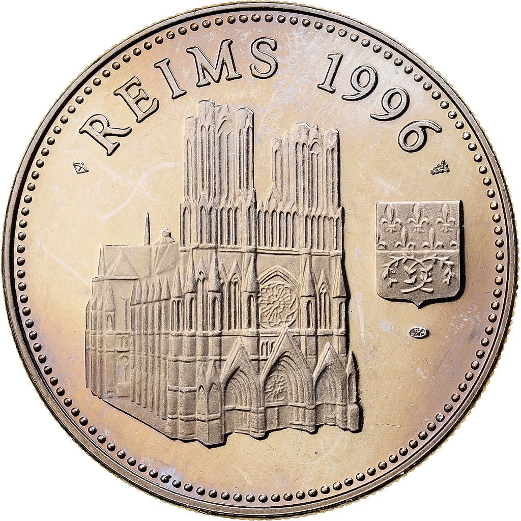 Vaticaan, Medaille, Le Pape Jean-Paul II à Reims, Copper-Nickel Gilt, FDC