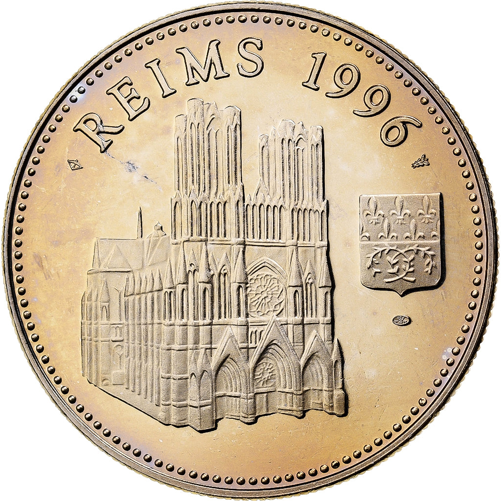 Vaticano, medaglia, Le Pape Jean-Paul II à Reims, Doratura in rame-nichel, FDC