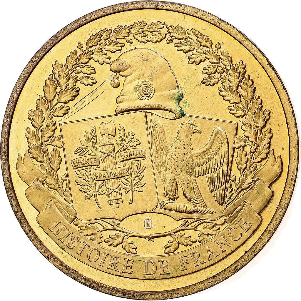 Frankreich, Medaille, Couronnement d'Hugues Capet, Gold plated, VZ