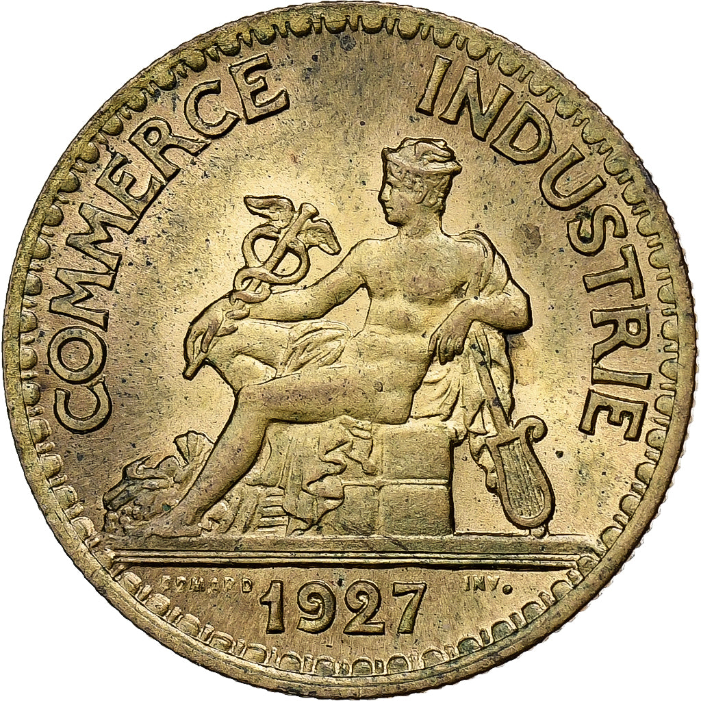 França, 50 Centimes, Chambre de commerce, 1927, Paris, Alumínio-Bronze
