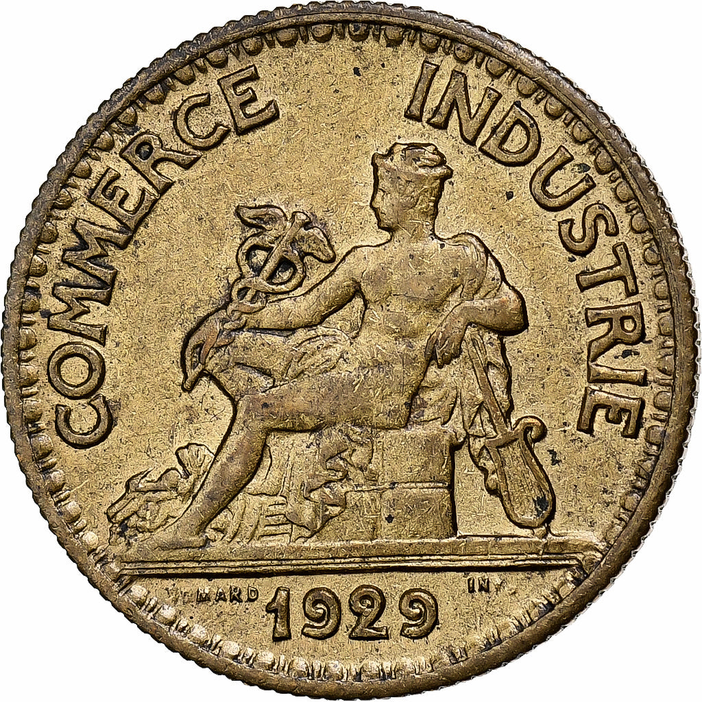 Francia, 50 Centimes, Chambre de commerce, 1929, Alluminio-bronzo, BB