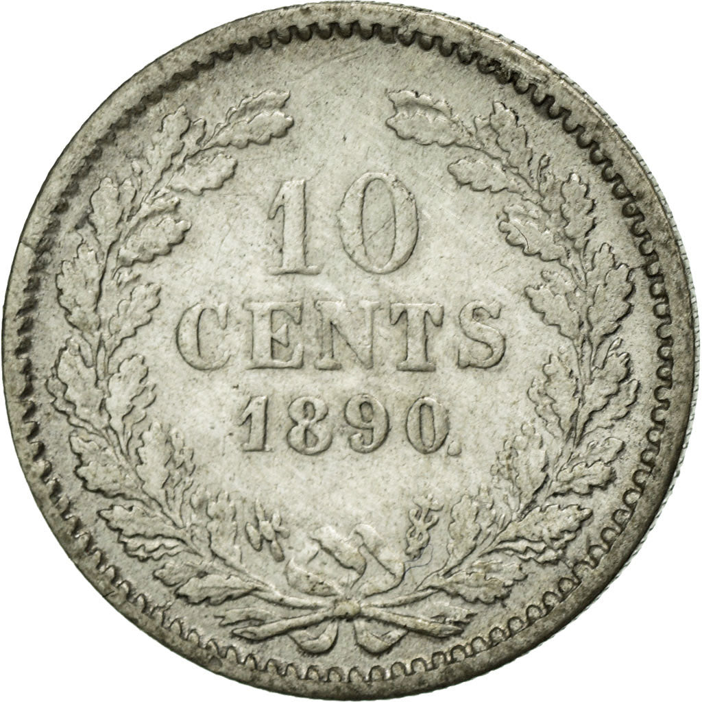Moneda, Países Bajos, William III, 10 Cents, 1885, MBC, Plata, KM:80