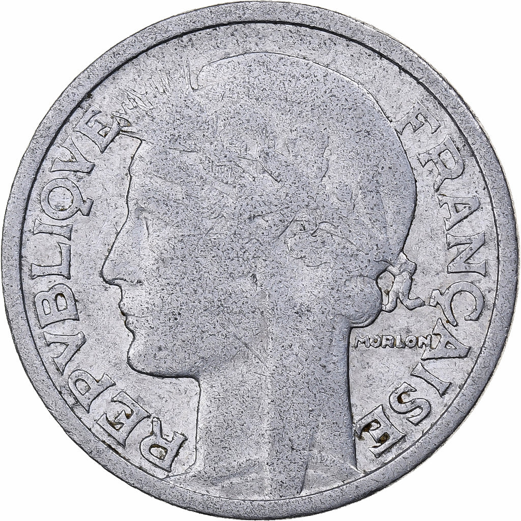 Frankreich, 2 Francs, Morlon, 1945, Castelsarrasin, Aluminium, S, Gadoury:538a