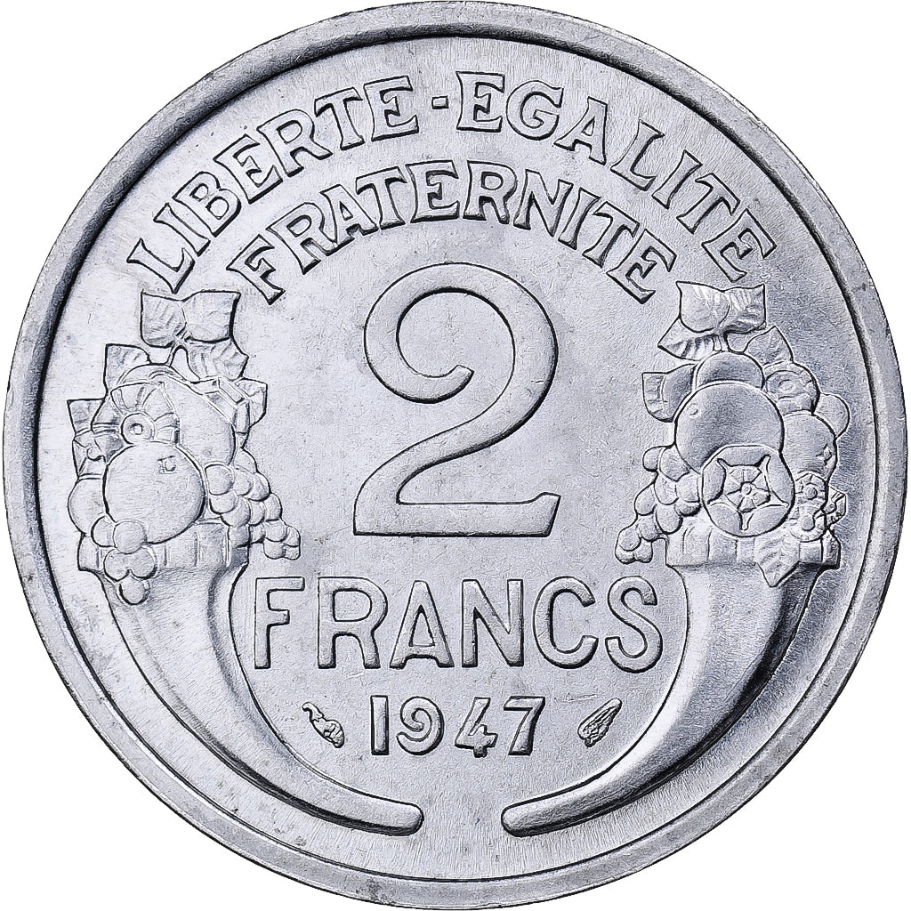 Francia, 2 Francs, Morlon, 1947, Alluminio, SPL