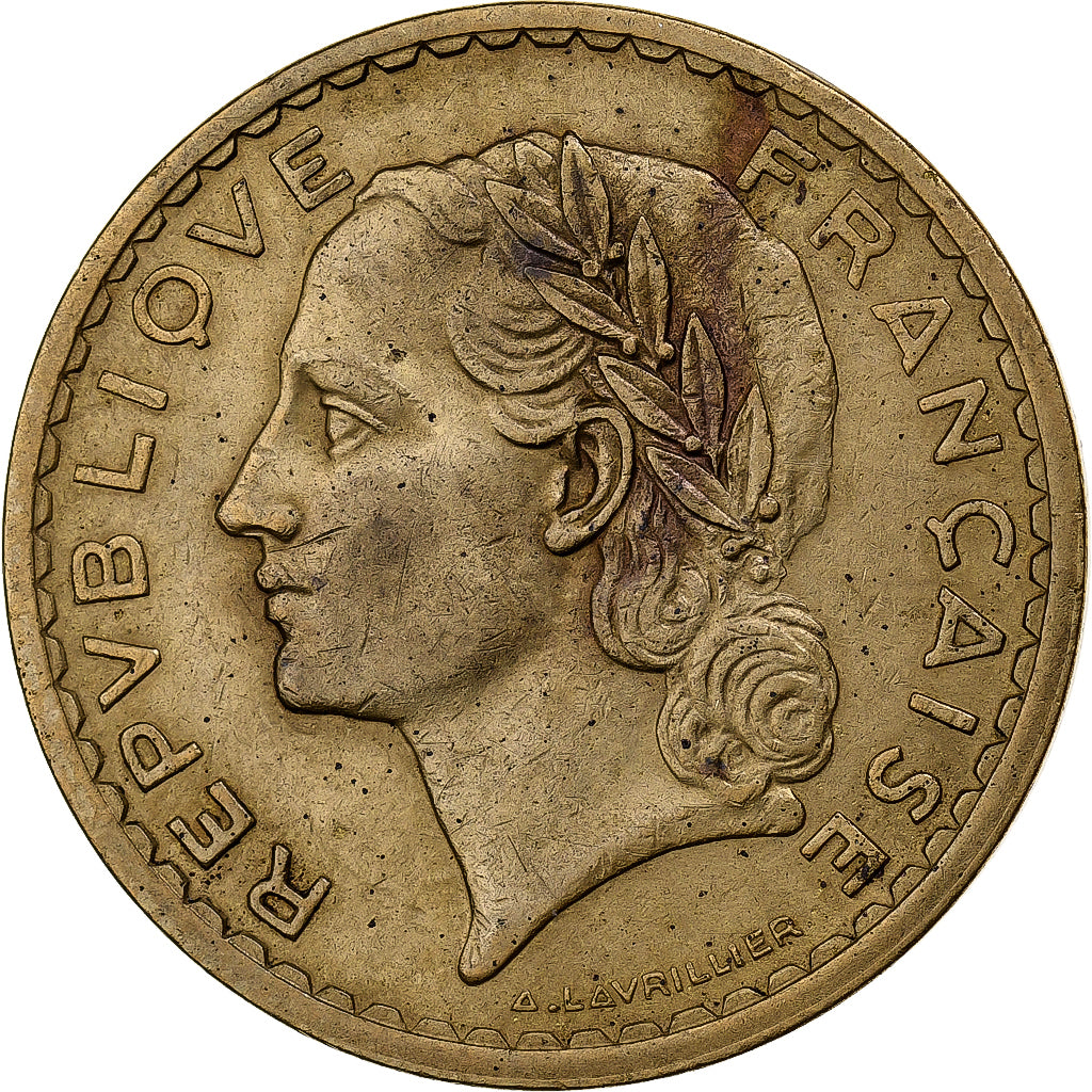 Coin, France, Lavrillier, 5 Francs, 1939, EF(40-45), Aluminum-Bronze, KM:888a.1