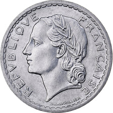Frankrijk, 5 Francs, Lavrillier, 1945, Paris, Aluminium, PR+, Gadoury:766