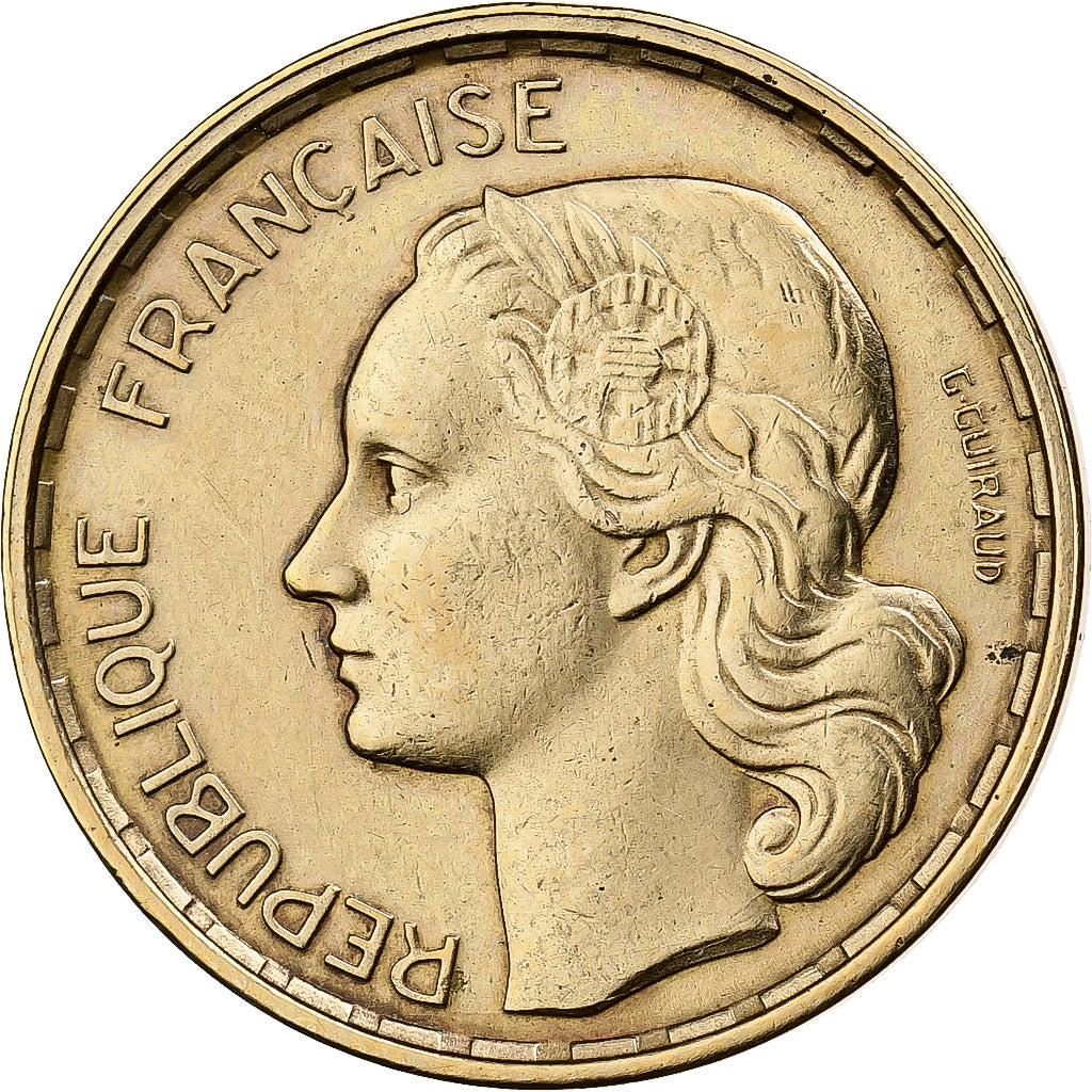 Frankreich, 20 Francs, Guiraud, 1950, Paris, Aluminum-Bronze, SS, Le