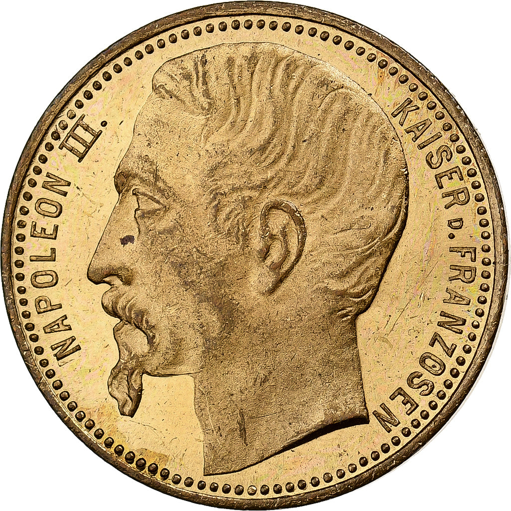 Francia, medalla, Jeton de jeu, Napoléon III, Kaiser d. Franzosen, Latón, SC